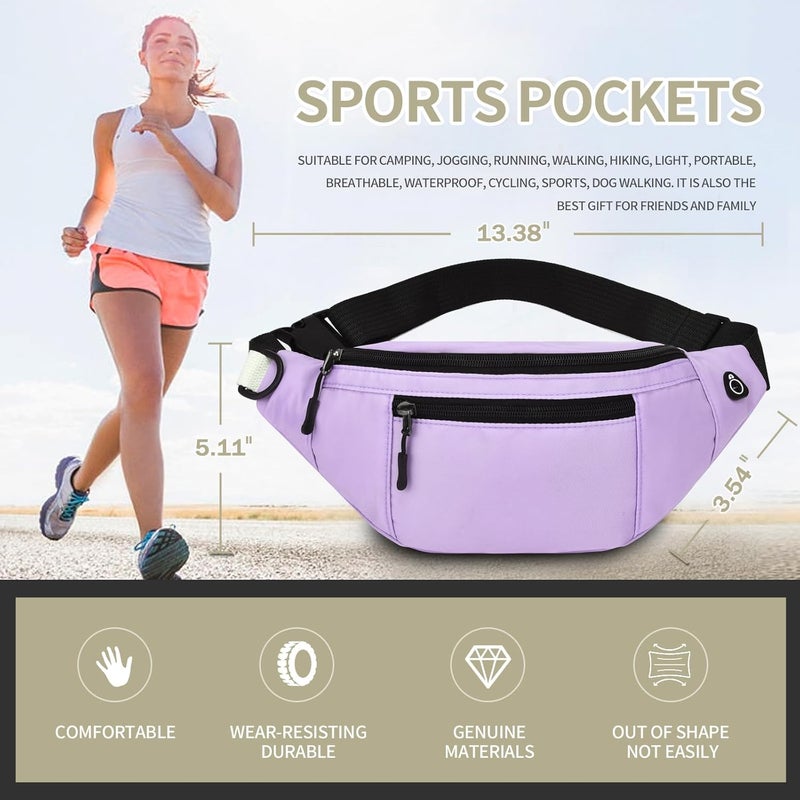 DAITET Crossbody Fanny Pack for Men&Women,Large Waist Bag & Hip Bum Bag with Adjustable Strap for Outdoors Workout Traveling Casual Running Hiking Cycling - Image 2